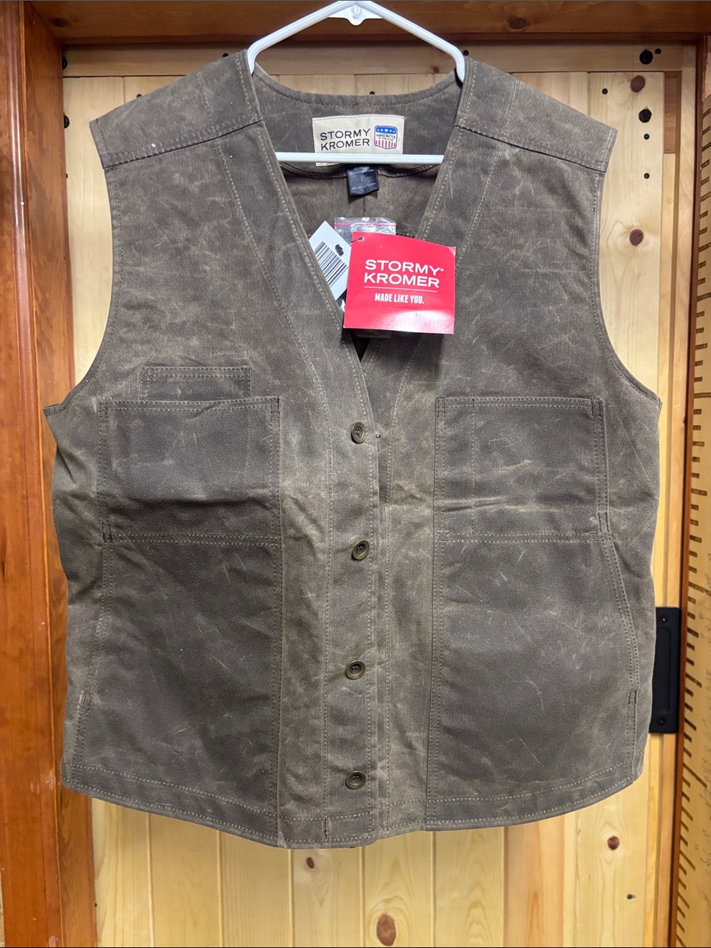 Stormy Kromer Men's Waxed Canvas Vest in Brown